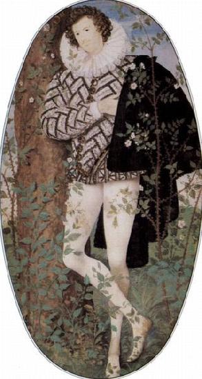 Nicholas Hilliard Young Man Among Roses oil painting image